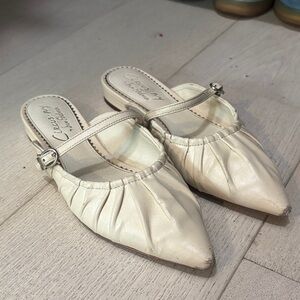 Sam Edelman Cream Pointed Mules